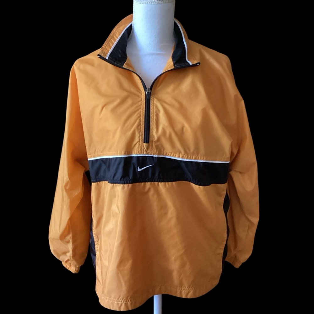 Vintage NIKE Center Swoosh Gold and Black Pullover Quarter Zip Jacket
